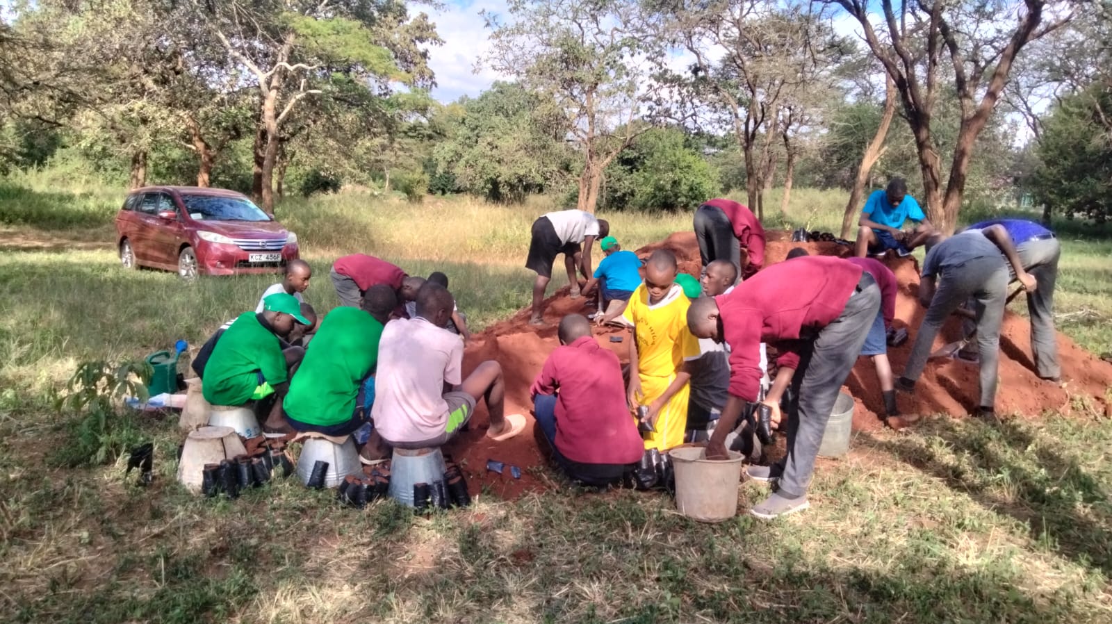 Nursery management training - Mr. Kirimi teaching students